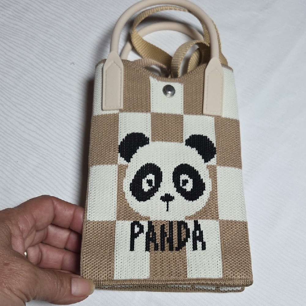 Panda Checkered Crossbody Bag - Picture 4 of 4